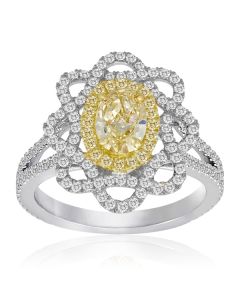Oval Fancy Yellow Diamond Ring