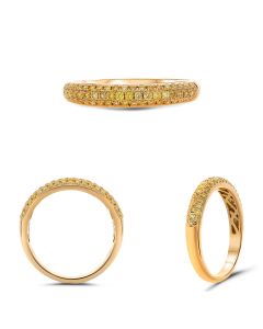Three Row Yellow Diamond Band