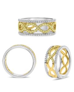 Yellow & White Diamond Infinity Ring