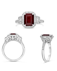 Emerald Cut Ruby Ring