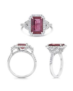 Emerald Cut Ruby Ring