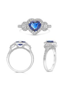 Heart Shaped Sapphire Ring