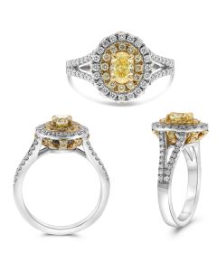 Oval Fancy Yellow Diamond Ring