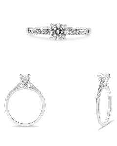 White Gold Four Prong Pave Engagement Setting