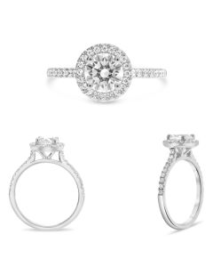 Four Prong Halo Engagement Ring