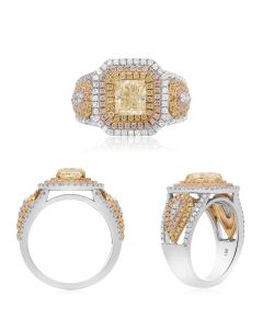 Triple Halo Diamond Ring