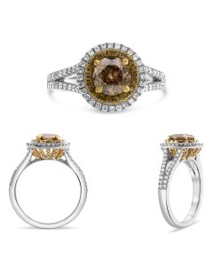 Round Champagne Diamond Ring