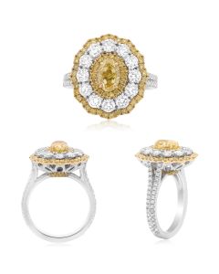 Two Tone Flowering Diamond Ring