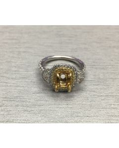 Cushion Fancy Yellow Diamond Ring