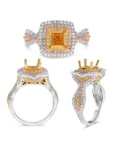 Cushion Fancy Yellow Diamond Ring