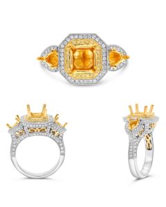 Radiant Fancy Yellow Diamond Ring