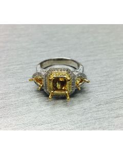 Radiant Fancy Yellow Diamond Ring