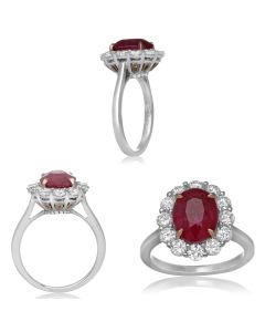 Prong Set Ruby Diamond Ring