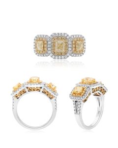 Radiant Double Halo Diamond Ring