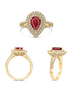Pear Shape Ruby Ring