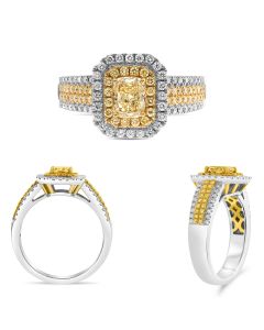 Radiant Fancy Yellow Diamond Ring