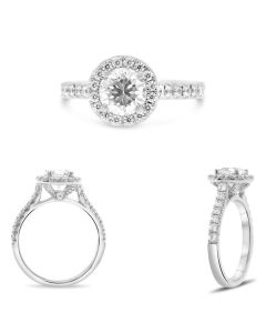 Four Prong Halo Engagement Ring