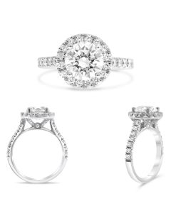 Four Prong Halo Engagement Ring