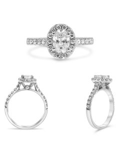 Four Prong Halo Engagement Ring