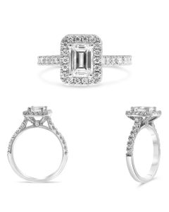 Four Prong Halo Engagement Ring