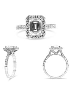 Four Prong Halo Engagement Ring