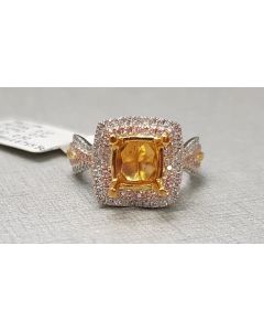 Radiant Fancy Yellow Diamond Ring