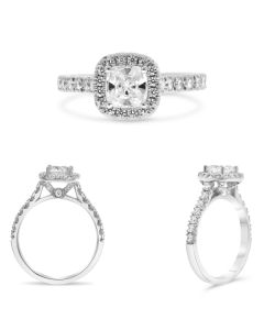 Four Prong Halo Engagement Ring