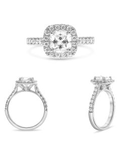 Four Prong Halo Engagement Ring