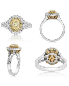 Cathedral Set Two Tone Diamond Ring