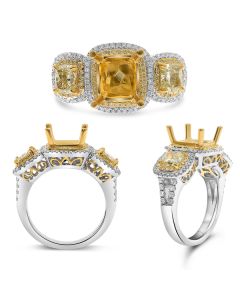 Cushion Fancy Yellow Diamond Ring