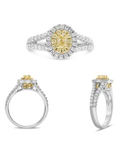 Oval Fancy Yellow Diamond Ring