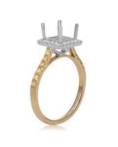 Princess Cut Fancy Yellow Diamond Ring