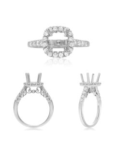 White Gold & Diamond Engagement Setting