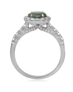 Tri-Colored Oval Emerald Ring