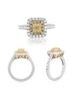 Radiant Fancy Yellow Diamond Ring