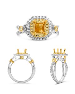 Cushion Fancy Yellow Diamond Ring