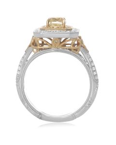 Cushion Fancy Yellow Diamond Ring