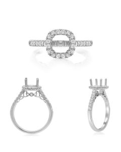 White Gold Halo Engagement Setting