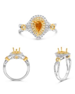Pear Shape Fancy Yellow Diamond Ring