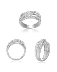 Overlapping White Diamond Ring