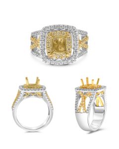 Cushion Fancy Yellow Diamond Ring