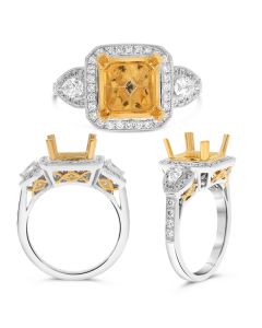 Cushion Fancy Yellow Diamond Ring