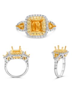 Cushion Fancy Yellow Diamond Ring