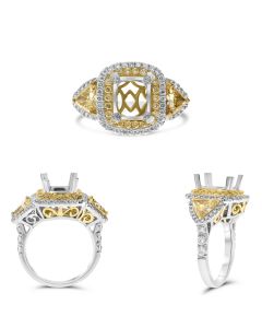 Cushion Fancy Yellow Diamond Ring