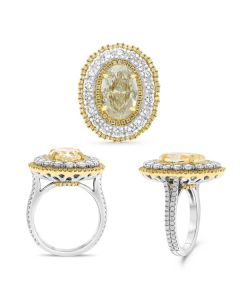 Oval Fancy Yellow Diamond Ring