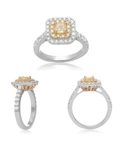 Cushion Fancy Yellow Diamond Ring