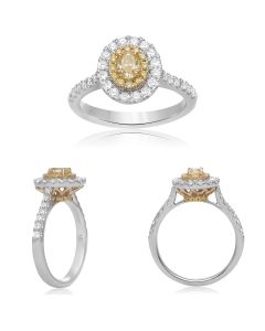 Oval Fancy Yellow Diamond Ring