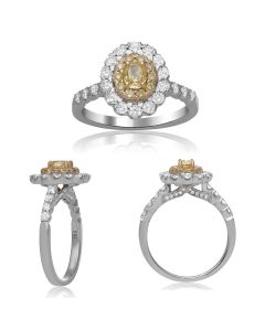 Oval Fancy Yellow Diamond Ring