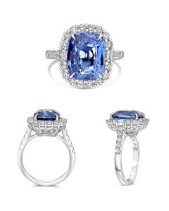 Platinum Sappire & Diamond Ring