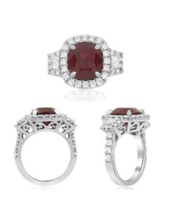 Cushion Ruby Ring